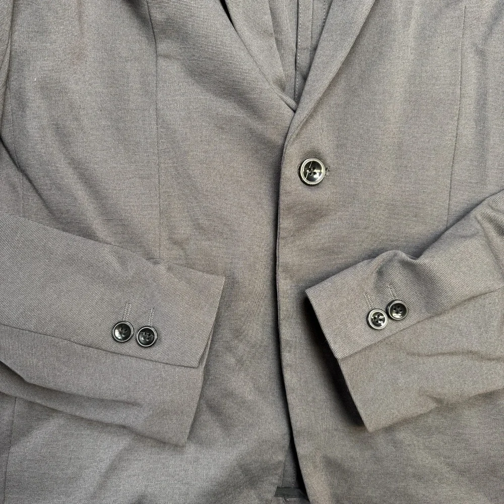Zara‎ Blazer Mens XL Gray Unstructured Comfort Jacket Knit Stretch One Button